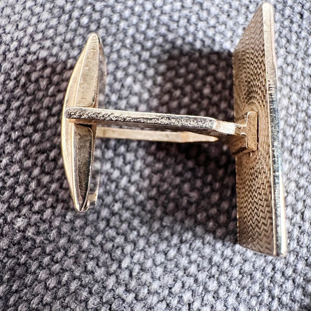 Lot of 4 Vintage Cufflinks Gold Tone Swank Shields Signed Mid Century Mens